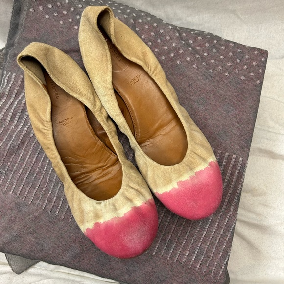 Leifnotes Shoes Womens 39 Taika Ballet Flats Hand Painted Suede Slipper - Picture 2 of 7